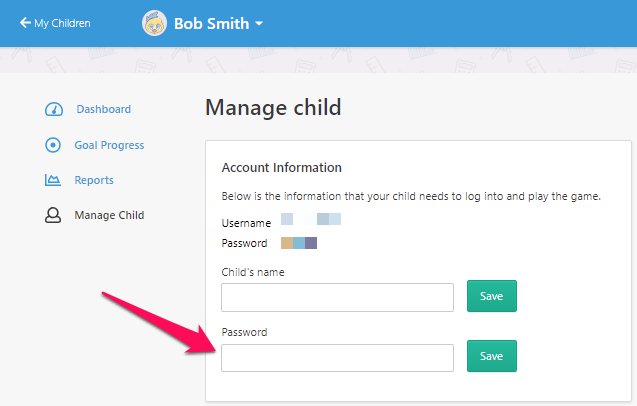 change microsoft child account password