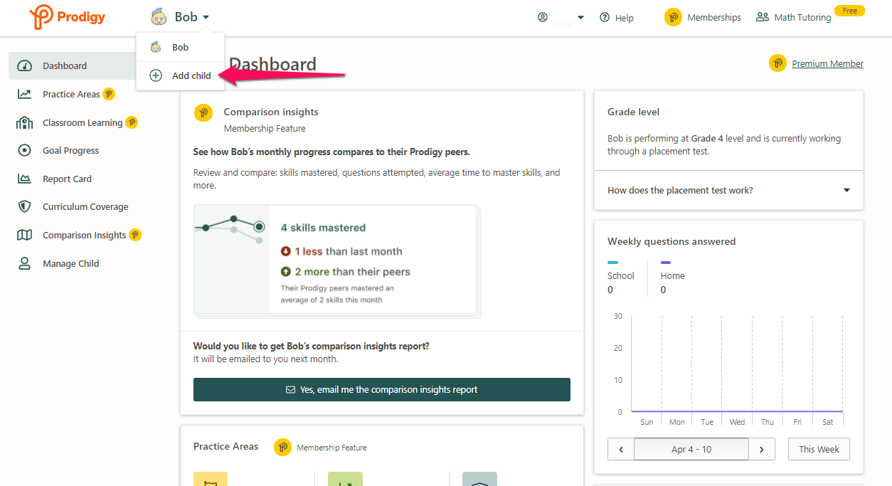 Setting up a classroom-linked parent account on SplashLearn