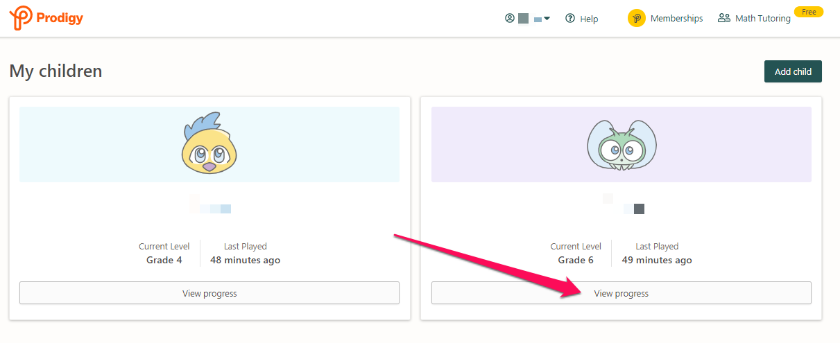 prodigy math student login